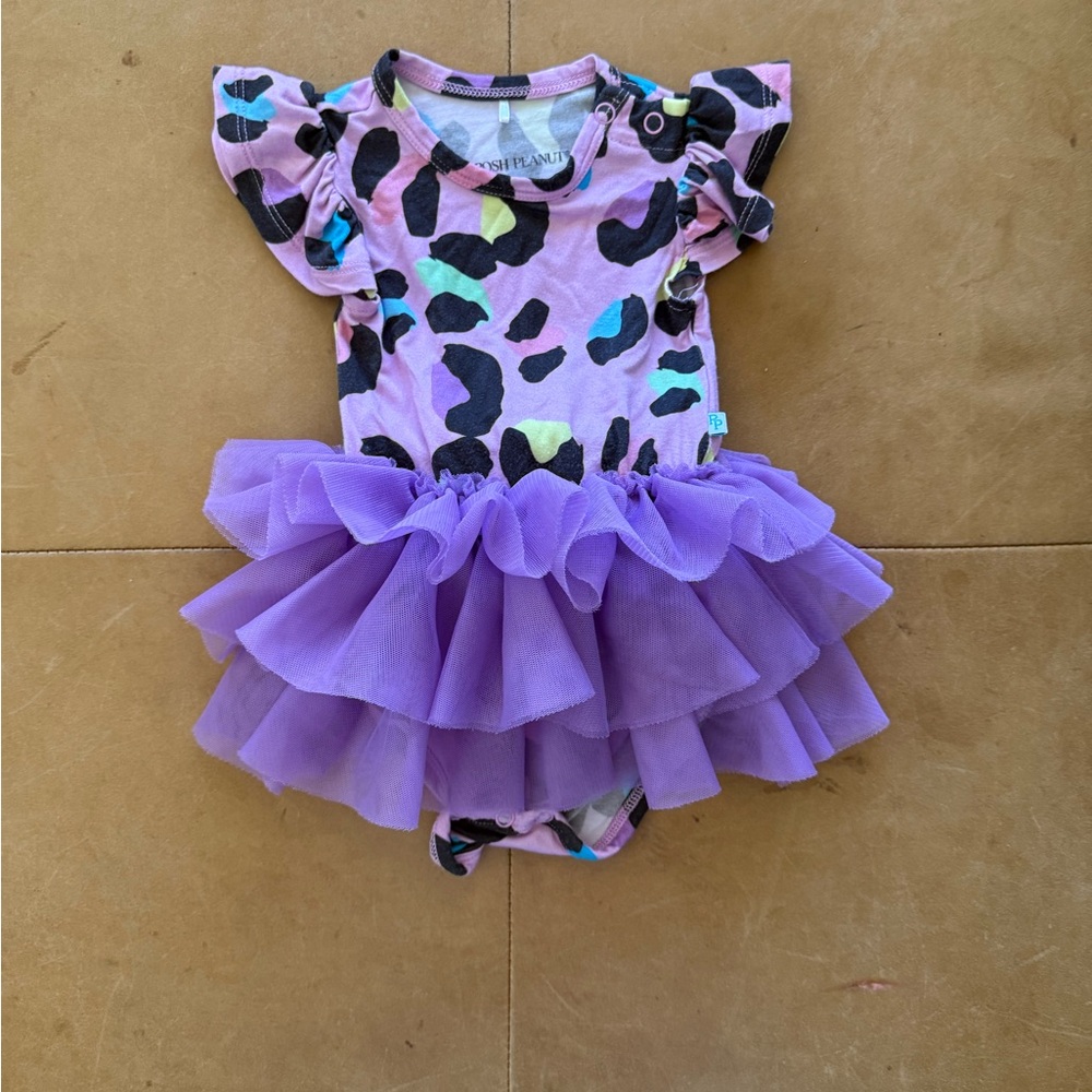 Posh Peanut Viscose Bamboo Tutu Onesie Dress 3-6M